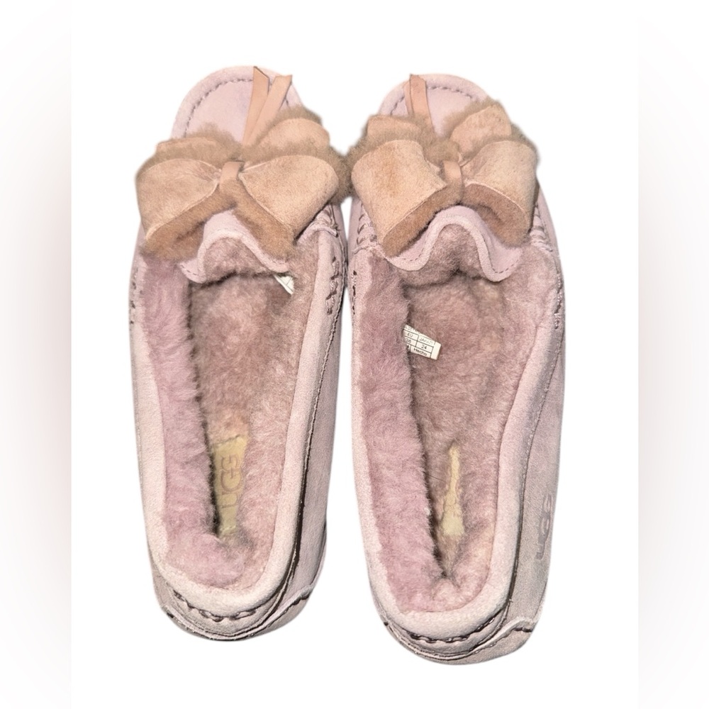 UGG Women's Pink Slippers with Bow Detail